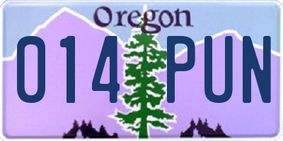 OR license plate 014PUN