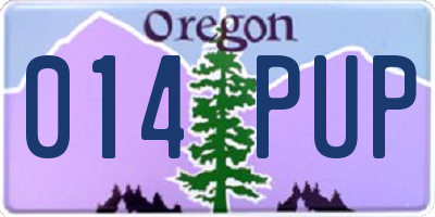 OR license plate 014PUP