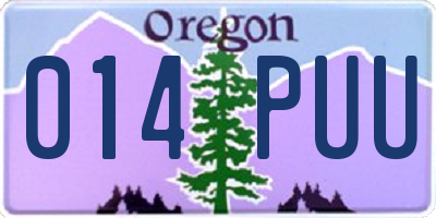 OR license plate 014PUU