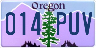 OR license plate 014PUV