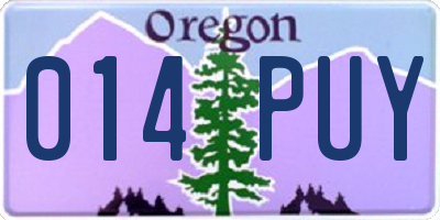 OR license plate 014PUY