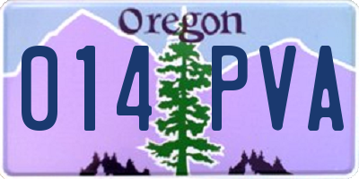 OR license plate 014PVA