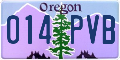 OR license plate 014PVB