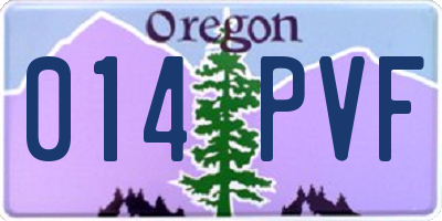 OR license plate 014PVF