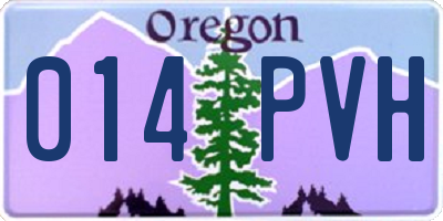 OR license plate 014PVH