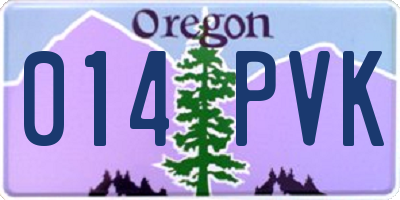 OR license plate 014PVK