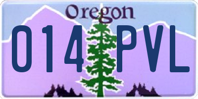 OR license plate 014PVL