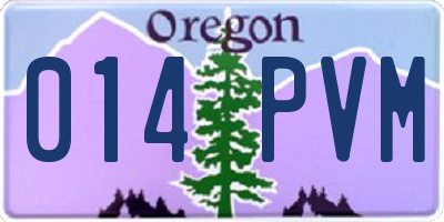 OR license plate 014PVM