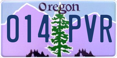 OR license plate 014PVR