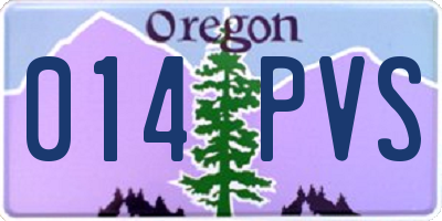 OR license plate 014PVS