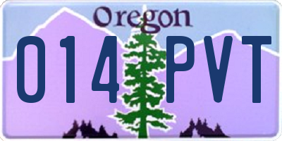 OR license plate 014PVT