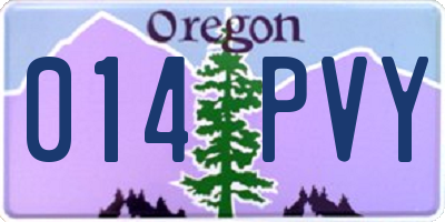 OR license plate 014PVY