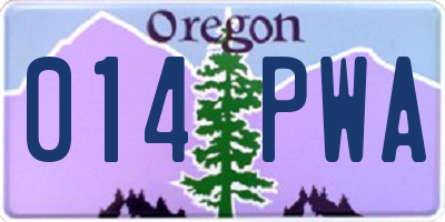 OR license plate 014PWA