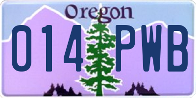 OR license plate 014PWB