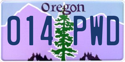 OR license plate 014PWD