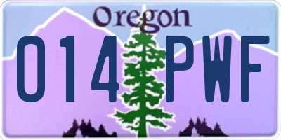 OR license plate 014PWF