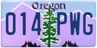 OR license plate 014PWG