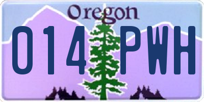 OR license plate 014PWH