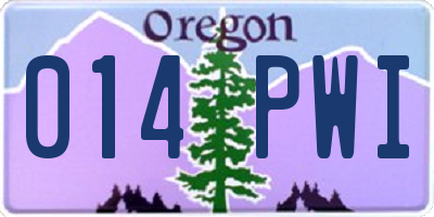 OR license plate 014PWI