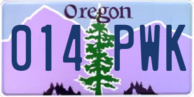 OR license plate 014PWK