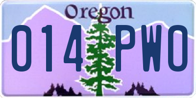 OR license plate 014PWO