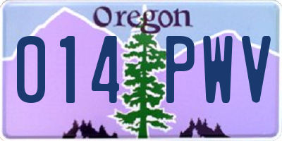 OR license plate 014PWV
