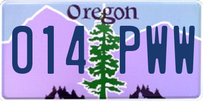 OR license plate 014PWW