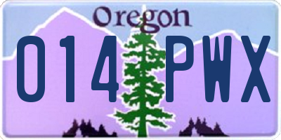 OR license plate 014PWX