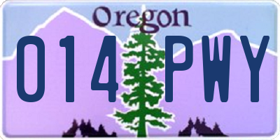 OR license plate 014PWY