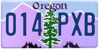 OR license plate 014PXB