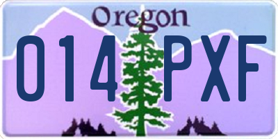 OR license plate 014PXF