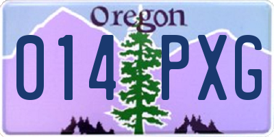 OR license plate 014PXG