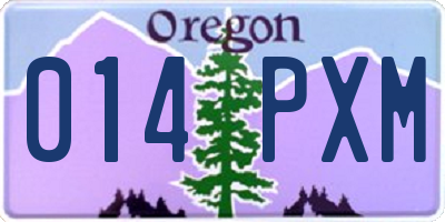 OR license plate 014PXM