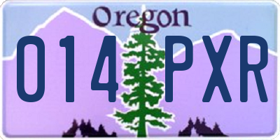 OR license plate 014PXR