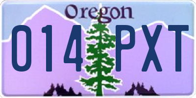 OR license plate 014PXT