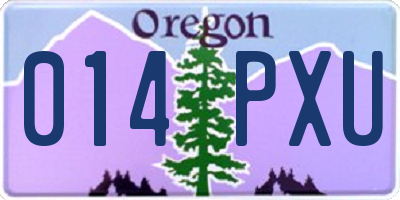 OR license plate 014PXU