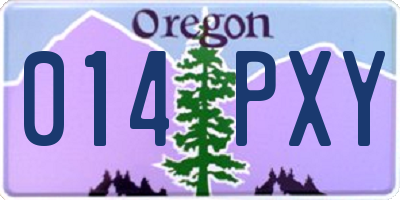 OR license plate 014PXY