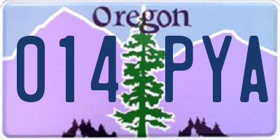 OR license plate 014PYA