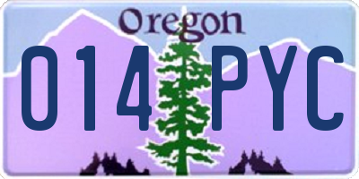 OR license plate 014PYC
