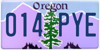 OR license plate 014PYE