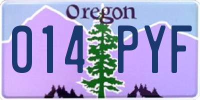 OR license plate 014PYF