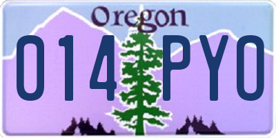 OR license plate 014PYO