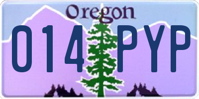 OR license plate 014PYP