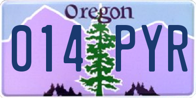 OR license plate 014PYR