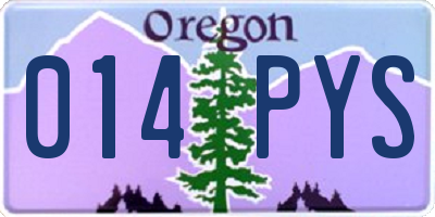 OR license plate 014PYS