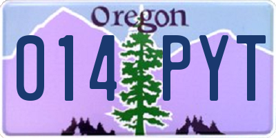 OR license plate 014PYT