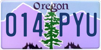 OR license plate 014PYU