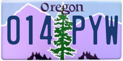 OR license plate 014PYW