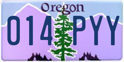 OR license plate 014PYY