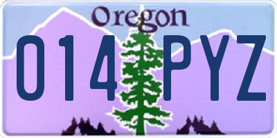 OR license plate 014PYZ